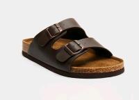 New - Men's Size 10 Nova Men Leather S&atilde;o Paulo Slides - Brown