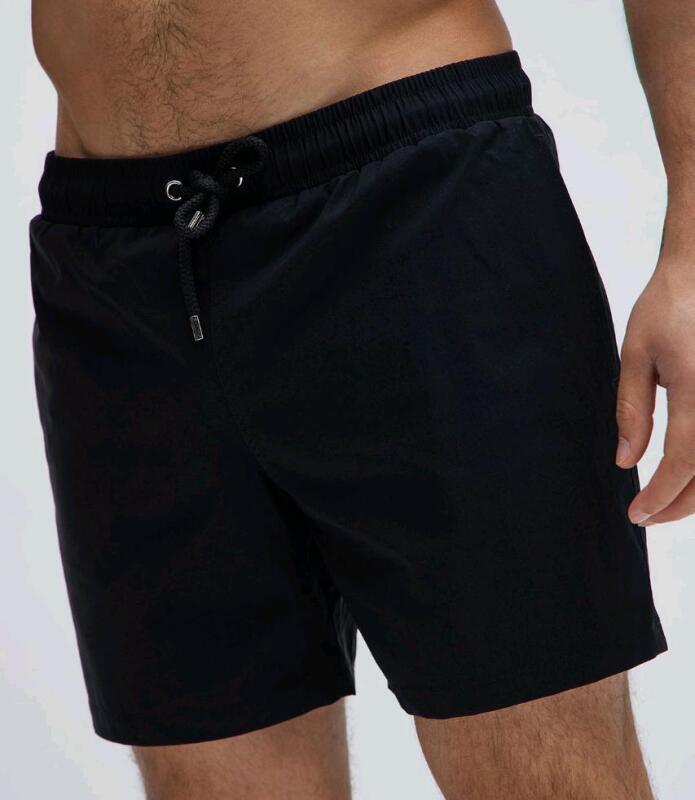 New - Men's Size Large Nova Men Montez Stretch Swim Trunk 6&Prime; - Black .