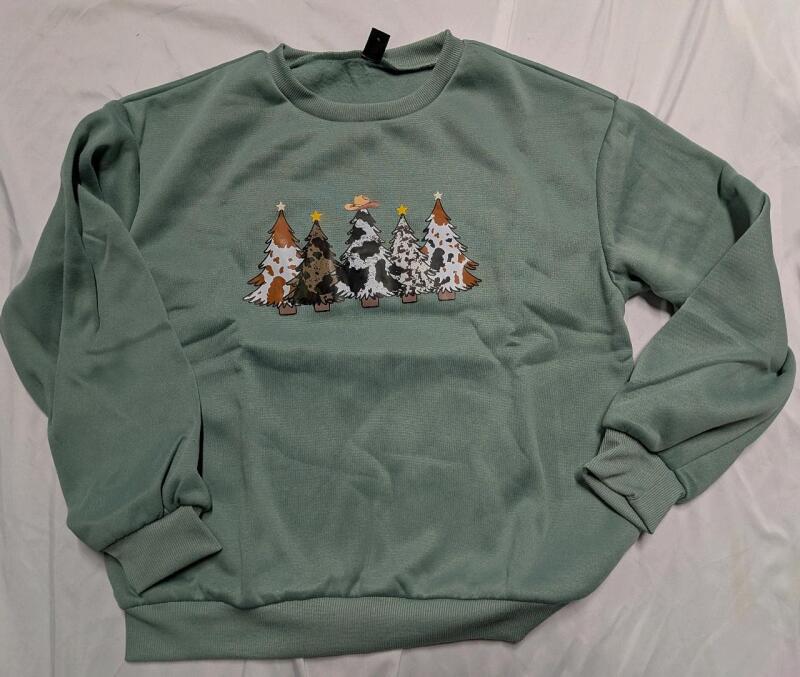 New Size Medium "Cowboy Christmas Tree" Sweater