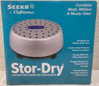 New - Caframo Seeker Stor-Dry Low Wattage Warm Air Circulator for Boats & RVs . Used for mold, mildew, and musty odors in boats and RVs.