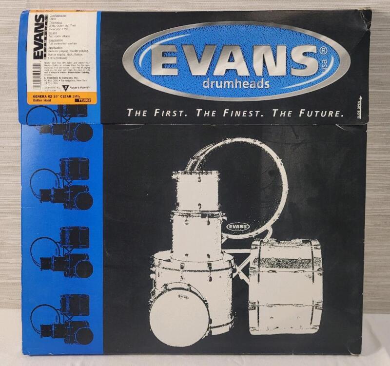 New - Evans Genera G2 16" Clear 2-Ply Batter Head Drumhead . TT16G2
