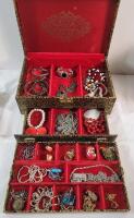 Jewellery Box Filled w/Assorted Jewelry. Necklaces , Earring Sets , Pendants , Bracelets plus more .