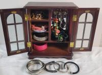 Jewellery Box Filled w/Assorted Bangles & Bracelets