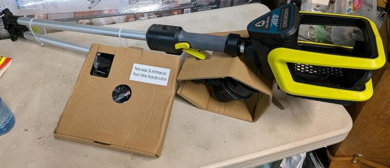 [No Battery or Charger Included] New Yardworks 48V Brushless EZ Load Grass Trimmer, 14-in. Retails for $300 if it had Battery and Charger.