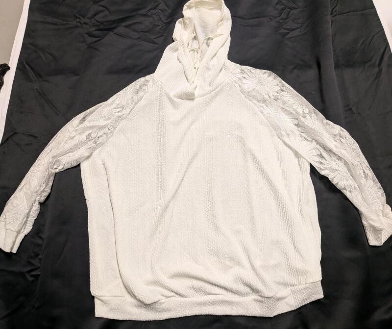 New Size 4XL Women's Mesh Sleeved Hoodie.