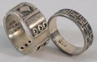 Two (2) Mexico Silver Rings , Both Size 12