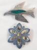 Two (2) Mexico Sterling Silver Brooches . See photos for size