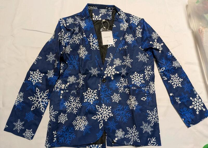 New XL Mens Wosholic Snowflake Suit Jacket.