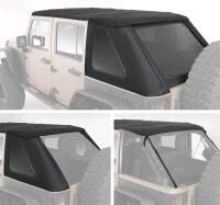As New - Smittybilt Bowless Combo Soft Top Kit w/Tinted Windows for 07-18 Jeep Wrangler JK . Model # 07-19 JKu / 9083235