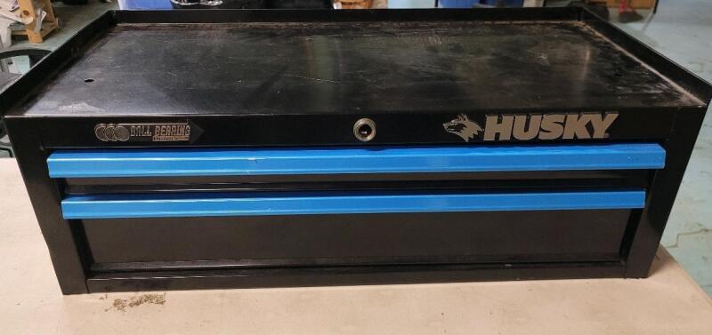 Husky 2-Drawer Tool Chest . No lock . Measures 26 &frac34;"&times;9 ⅜"&times;12.5"