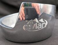 Vintage Nambe Spiral Wine Holder. Evian Branded. 4.5" Across.