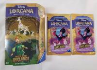 New - Disney LORCANA TCG Into The Inklands Started Deck & Two (2) Sealed Wax Packs .
