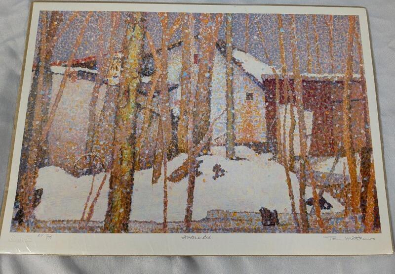 Print of Tom Mathew's "Winters End". 20" by 14.25" P.P 7/45