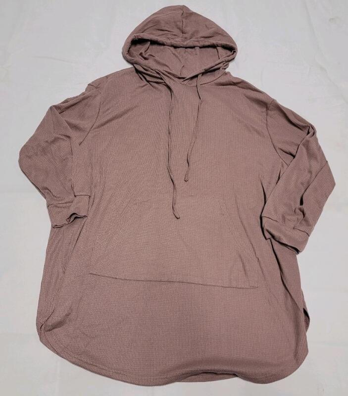 New - Women's Size 2XL Shein Curve Light Purple Long Sleeve Drawstring Pullover Hooded Top