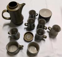 16 Pieces of Vintage Purbeck Pottery. Tallest 9" Tall