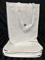 10 New Lululemon White Branded Reusable Bags with Button Top, 17&rdquo; x 14&rdquo; x 6&rdquo;