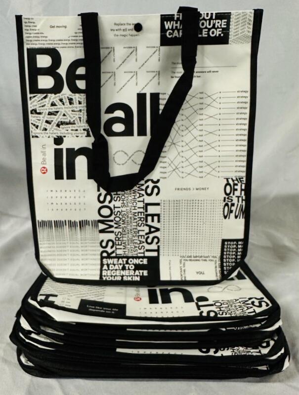 10 New Lululemon Reusable Bags with Buttoned Top, 17&rdquo; x 14&rdquo; x 6&rdquo;