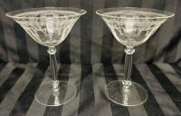 2 Vintage Open Arched Champagne Glasses, 6&rdquo; Tall, 4.5&rdquo; Diameter