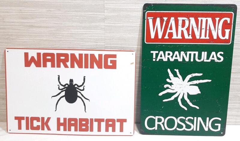 2 New Insect/Arachnid Warning Metal Signs