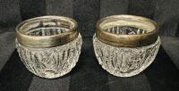 2 Vintage Salt Cellars, Stamped Sterling, 1.5&rdquo; Diameter, 1.5&rdquo; Tall