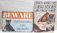 2 New Cat Metal Signs
