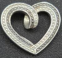 Heart Pendant Stamped 925 0.75"