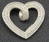 Heart Pendant Stamped 925 0.75" - 2