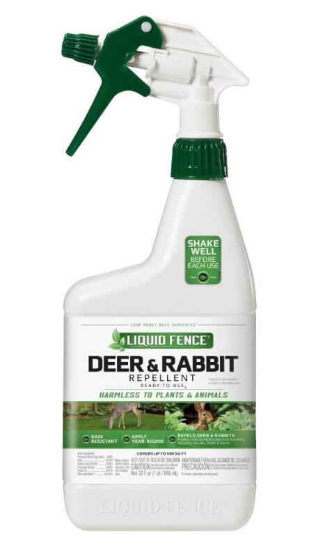 New Liquid Fence Deer & Rabbit Repellent, 946ml; Covers up to 500 Sq Ft