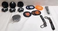 Lot of Hubcaps, Car Key Holders
