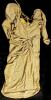 New Size 2XL Women's Shiny Draped Midi Dress With Poofy Shoulders & Zipper At Back - 2