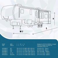 As New Leopard Premium 5th Wheel RV Cover, Fits 29-ft to 33-ft RV. Retails $340 See Photos for Dimensions. [See Description or Warranty Info]