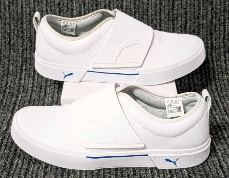 PUMA Adults El Rey II Slip-On Perf L: White, Future blue (Size 10.5)