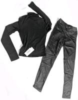 New Size Small Women's 2pc Lined Faux Leather Leggings & Long-Sleeve Fitted Turtleneck Top