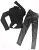 New Size Small Women's 2pc Lined Faux Leather Leggings & Long-Sleeve Fitted Turtleneck Top