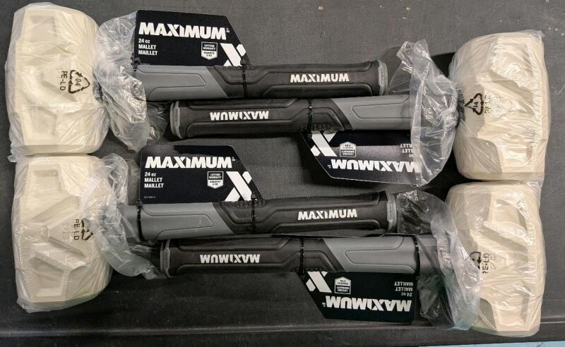 4 NEW MAXIMUM Rubber Mallet, 24-oz. Retails for $20 Each. $80 total Value!