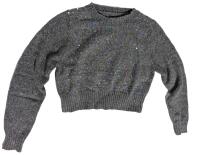 New Size Large Women's Iridescent Sequin Knit Crop Sweater