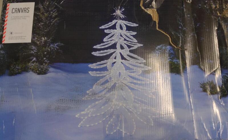 As New in Box Canvas 5' Twinkling White Christmas Tree, Retail's for $199.99