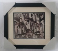 M.C. Escher ' Concave and Convex ' Framed Print . 16"&Atilde;&mdash;14.5" - New