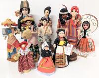 11 Vintage Collectable Souvenir Dolls From Around The World, Up to 9.5" Tall