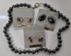 Beautiful Hematite Earrings & Necklace 14" Long
