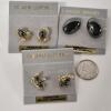 Beautiful Hematite Earrings & Necklace 14" Long - 2