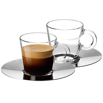 2 As-New Nespresso View Lungo Cups with Saucers Set - Retails for Approx. $38.00
