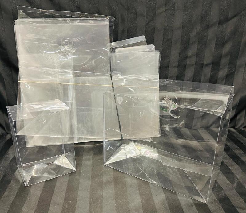 13 Clear PVC Protective Cases/Boxes - See Description for Dimensions