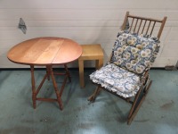 Small Vintage Drop Leaf Table & Rocketing Chair +