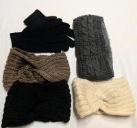 Winter Apparel Lots. 4 Headbands and 1 Pair of Gloves.