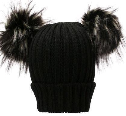New Women's Fashion Nova Knit Beanie Hat with Poms Poms