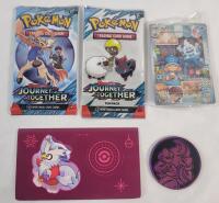 Pok&eacute;mon TCG Collector Lot . Two (2) Sealed Wax Packs , One (1) Sealed Card , Stickers & Game Disc