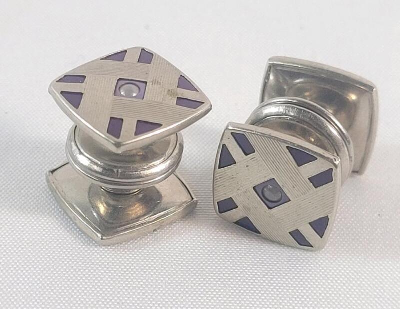 Antique 1920s Art Deco B & W Co. Kum-A-Part Snap Cufflinks