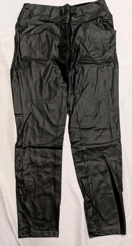 New Size 1XL Women's Faux Leather Leggings.