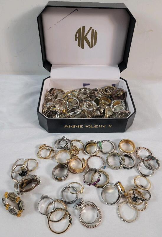 Large Lot Assorted Rings , Various Designs & Sizes